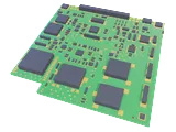Hauksbee's own 3D render of the Olimex ESP32-EVB board.
